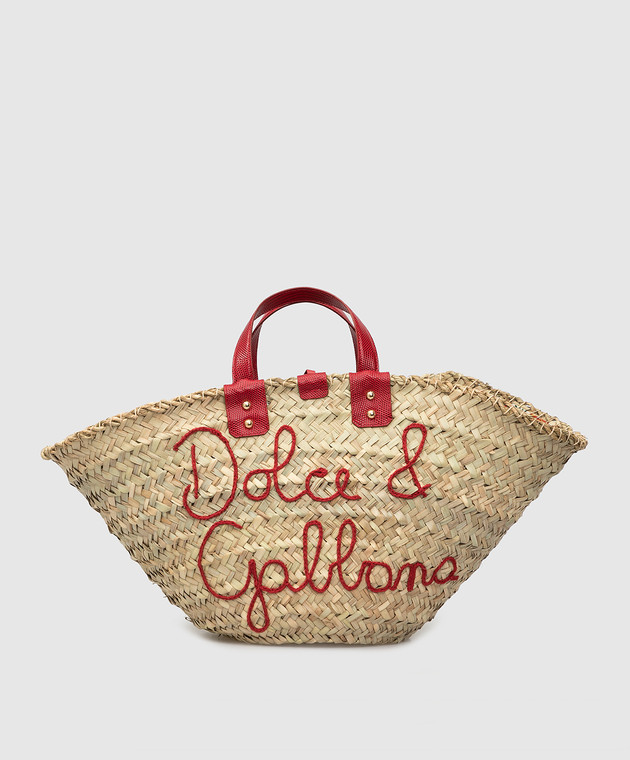 Dolce&Gabbana Сумка-шоппер Kendra з соломи з вишивкою логотипу BB5888AJ965
