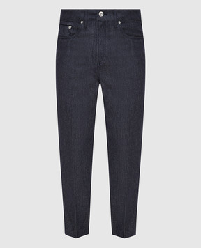Brunello Cucinelli Темно-синие брюки из шерсти ML476S1960