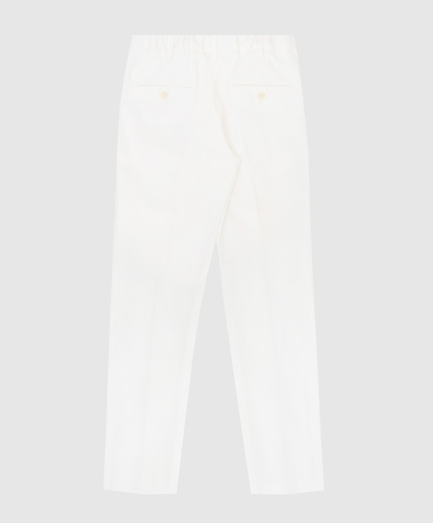 Stefano Ricci Детские белые брюки Y1T9000000CT001D изображение 2