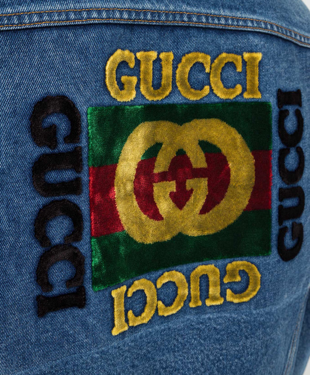 Gucci Синяя джинсовая куртка 475024XDAAT изображение 5