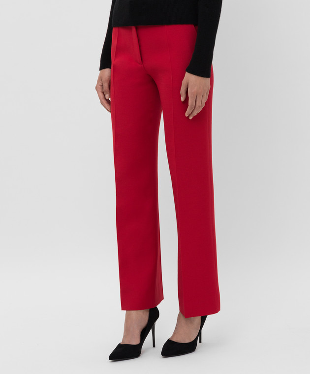 Valentino Червоні штани з вовни і шовку SB3RB3D01CF зображення 3