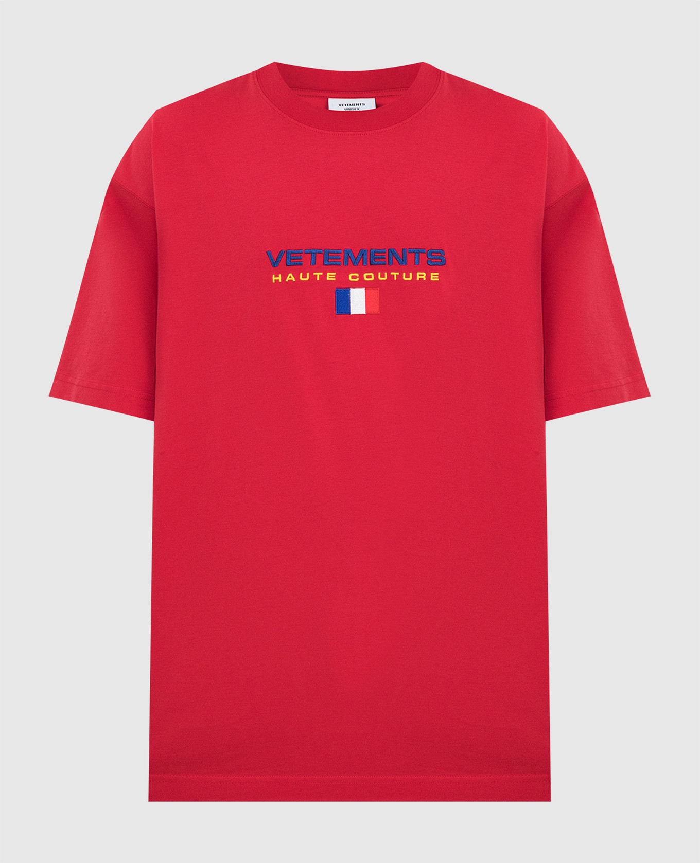 Vetements Красная футболка с вышивкой логотипа UE52TR240R