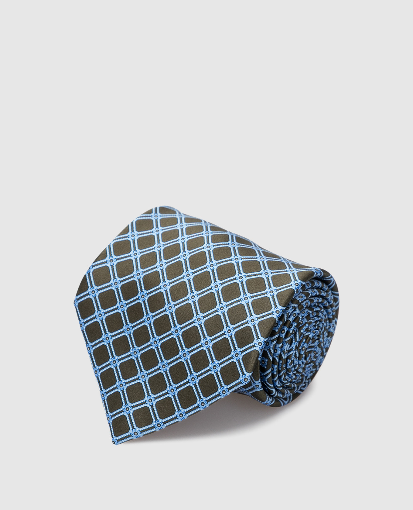 Синий шелковый галстук в узор