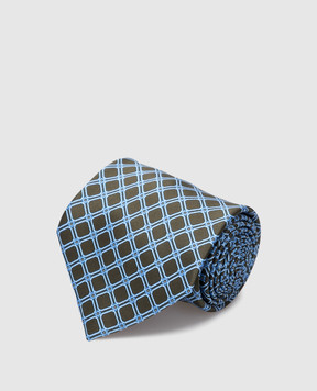 Stefano Ricci Синий шелковый галстук в узор CXDD43071
