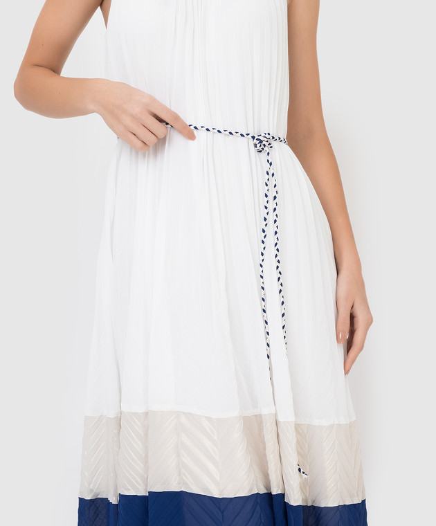 Twin Set Белое платье-плиссе 221LB2EHH изображение 5