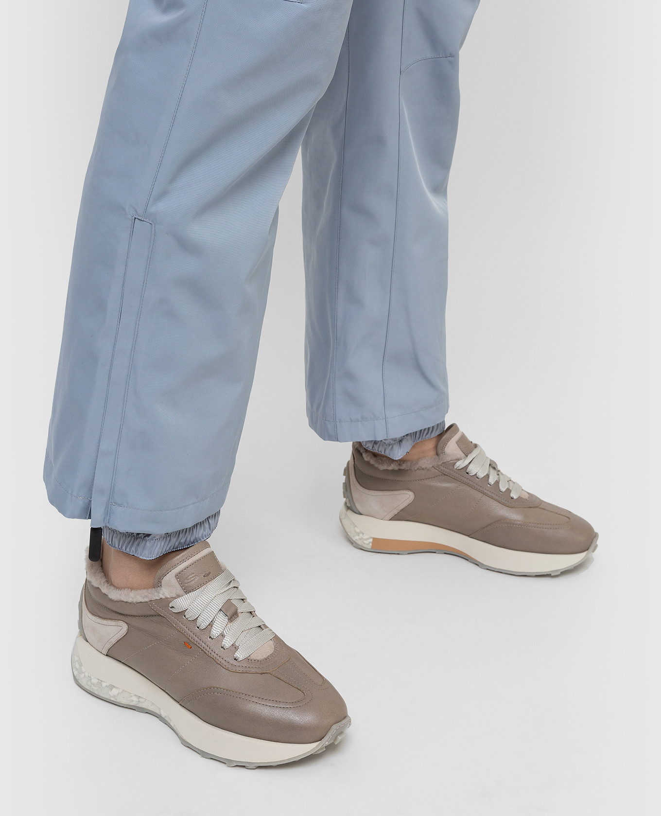 Yves Salomon Army Светло-синие горнолыжные брюки 22WFP075XXM20W изображение 5