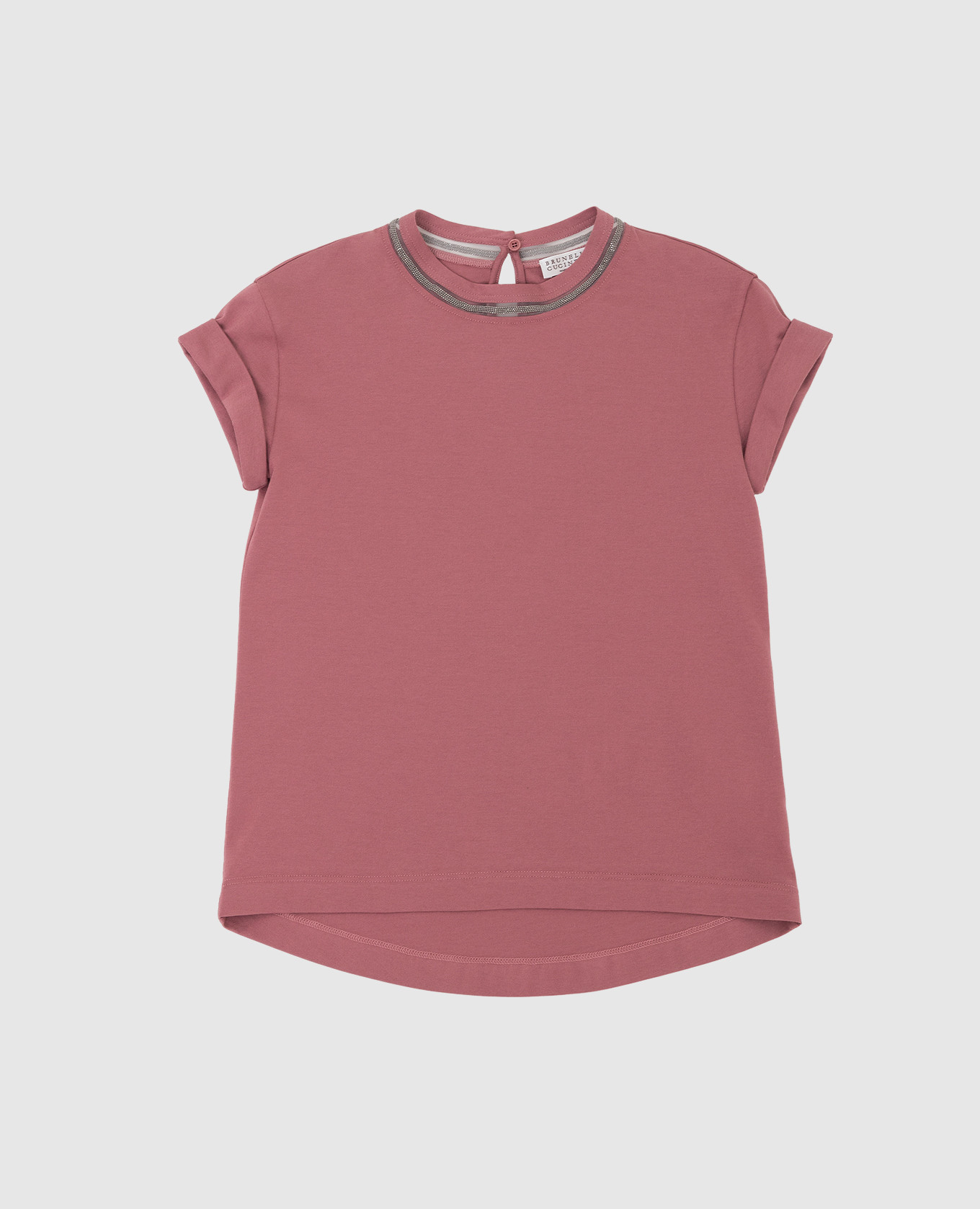 Детская розовая футболка с цепочкой