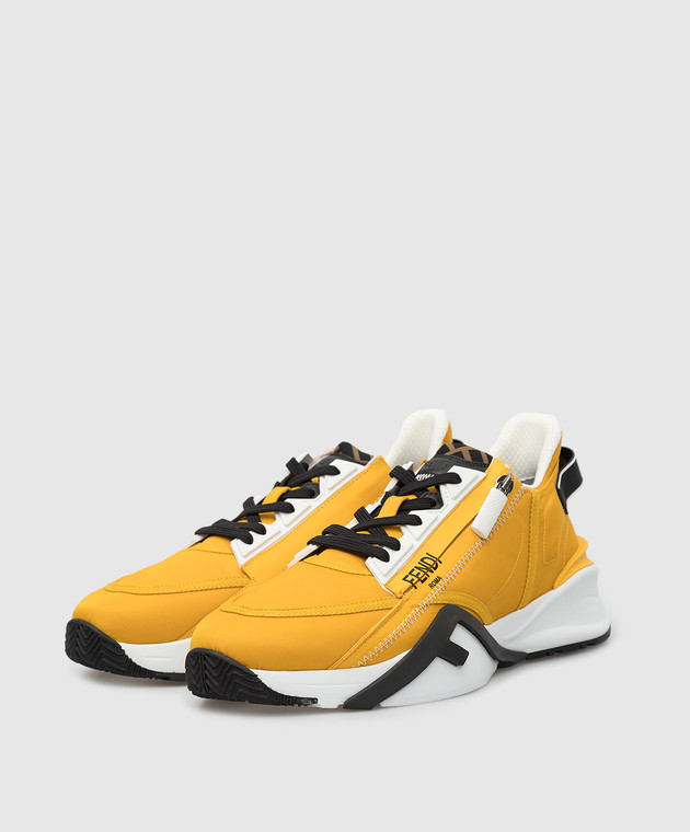 Fendi Yellow trainers with logo print 7E1456AD79 image 3