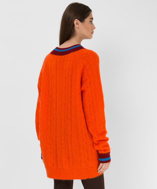 Etro Оранжевый пуловер с контрастными вставками D187369213 изображение 4