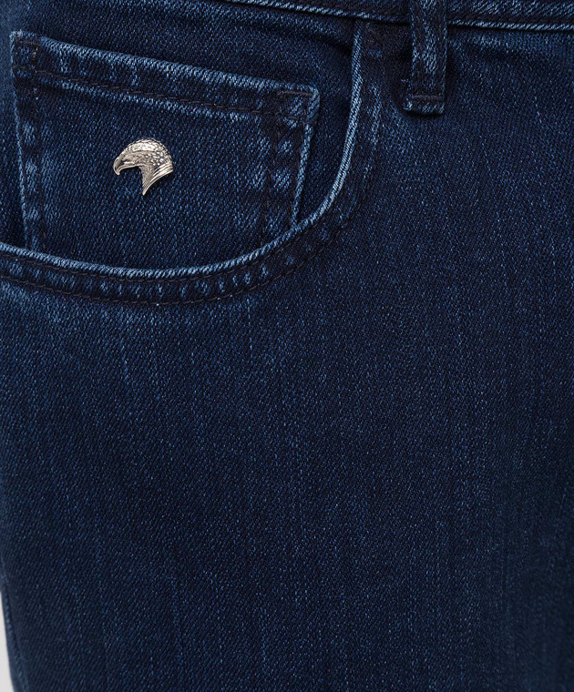 Stefano Ricci Темно-синие джинсы MST63S20201602 изображение 5