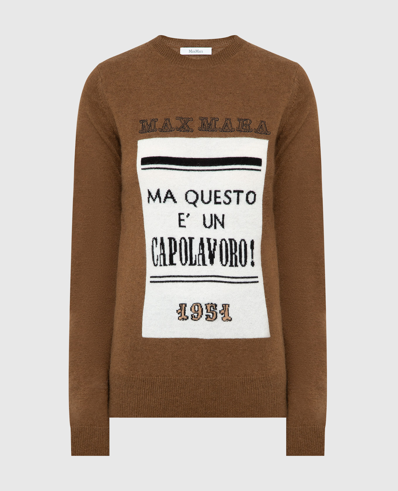 

Джемпер Higher из шерсти и кашемира с узором Max Mara, Светло-коричневый, Свитера