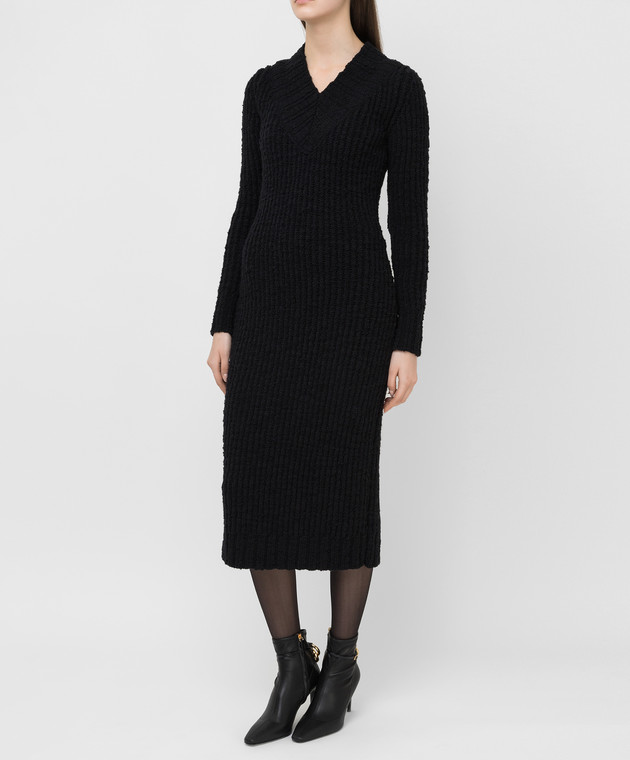Dolce&Gabbana Черное платье из шерсти FXA84TJAM73 изображение 3