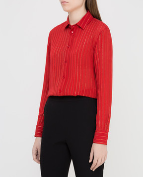 Saint Laurent Червона блуза із шовку в смужку 395733