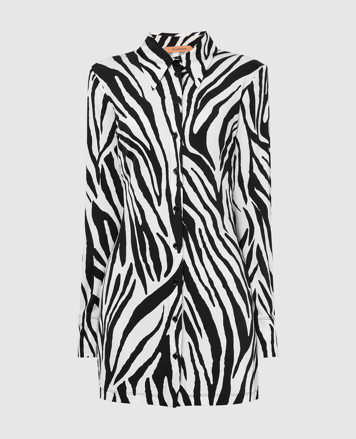 

Платье-рубашка Ginevra в анималистичный принт, Черный, Повседневные платья