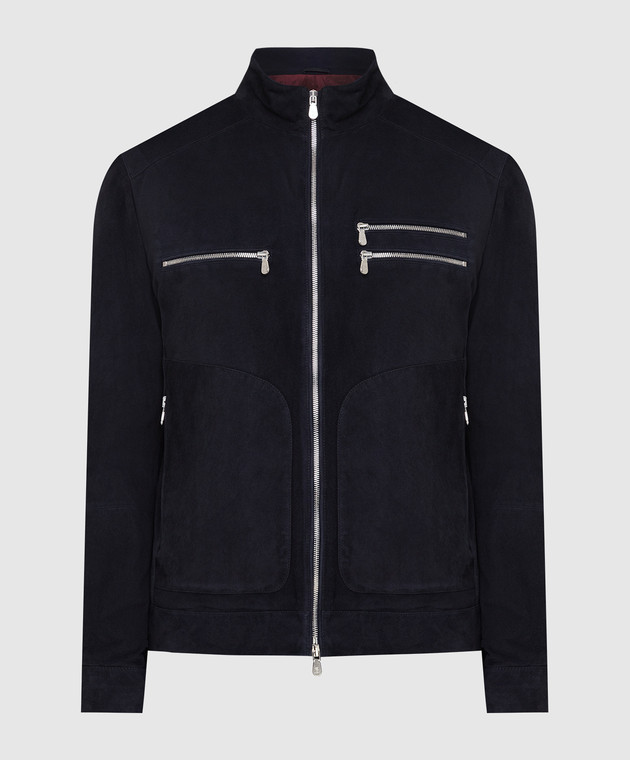 Brunello Cucinelli Темно-синяя замшевая куртка M0PCL1817
