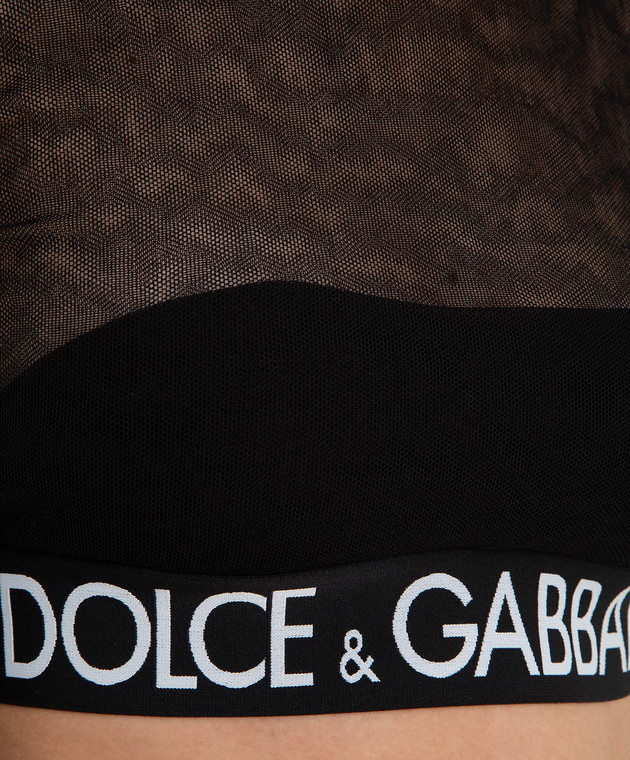 Dolce&Gabbana Сетчатый топ с логотипом F8N63TFLEAA изображение 5