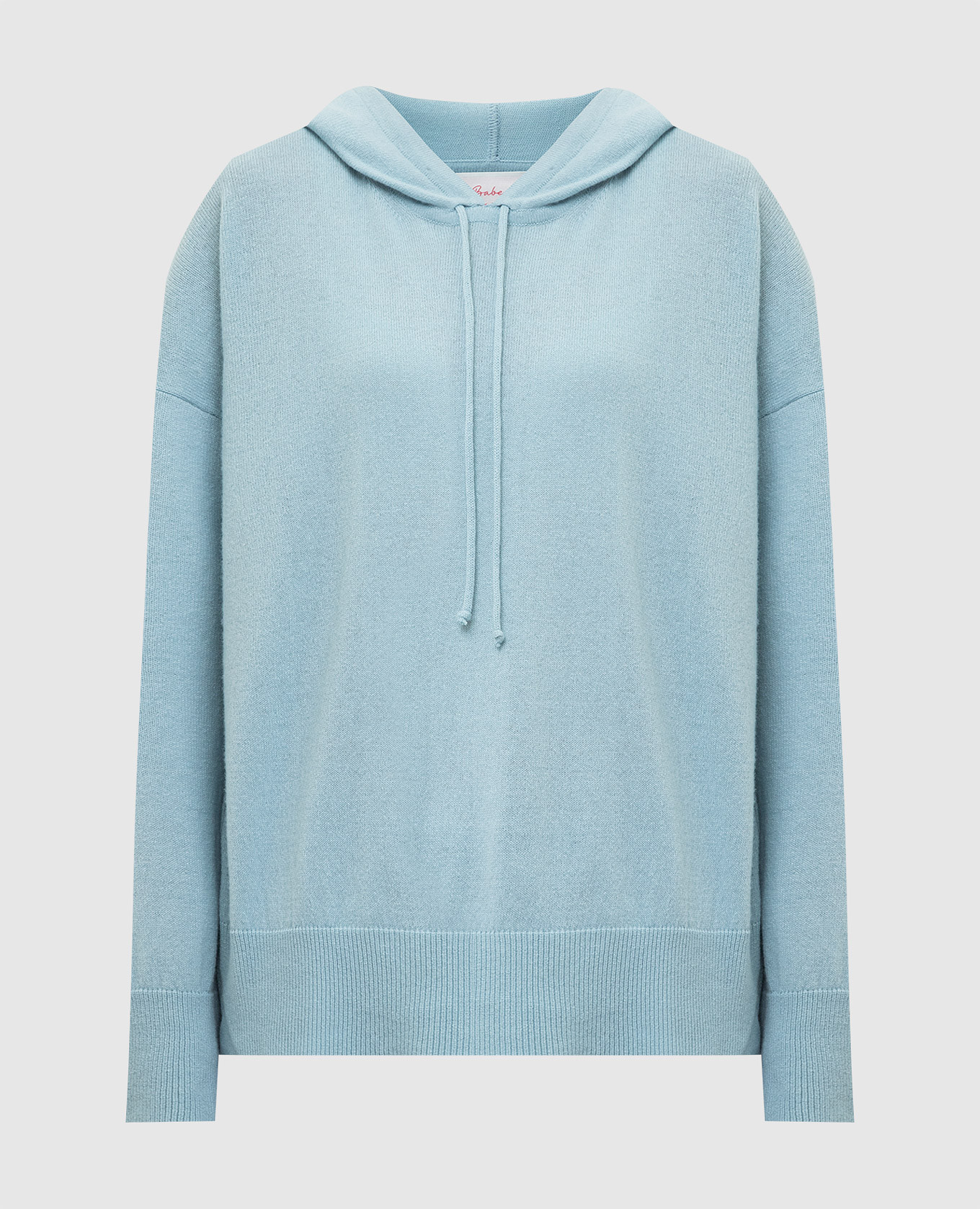 Blue wool and cashmere hooded jumper