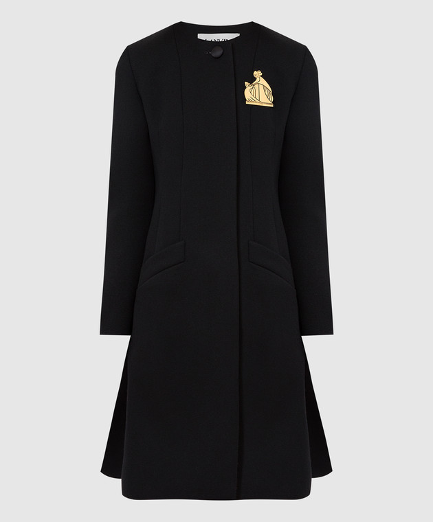 Lanvin Черное пальто из шерсти RWCO00215027