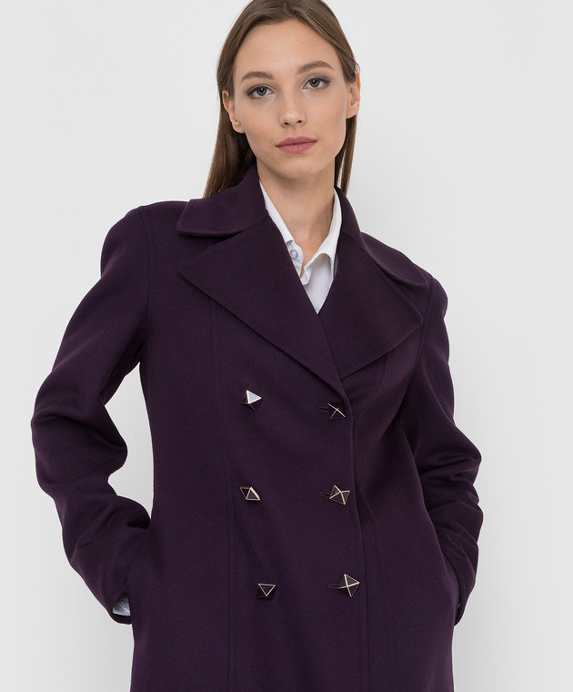 Valentino Двубортное пальто из шерсти и кашемира XB3CA6276JA изображение 5