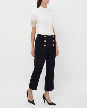 Balmain Сині штани з вовни SF15088W034