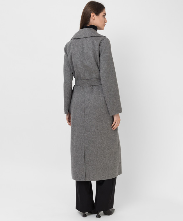 Max Mara Серое пальто Poldo из шерсти POLDO изображение 4