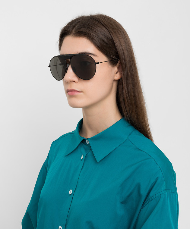 Gucci Солнцезащитные очки-авиаторы с логотипом GG0908S00465 изображение 3