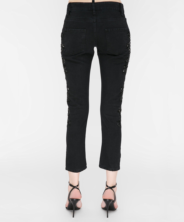 Amen Черные джинсы с пайетками ACS17607 изображение 4