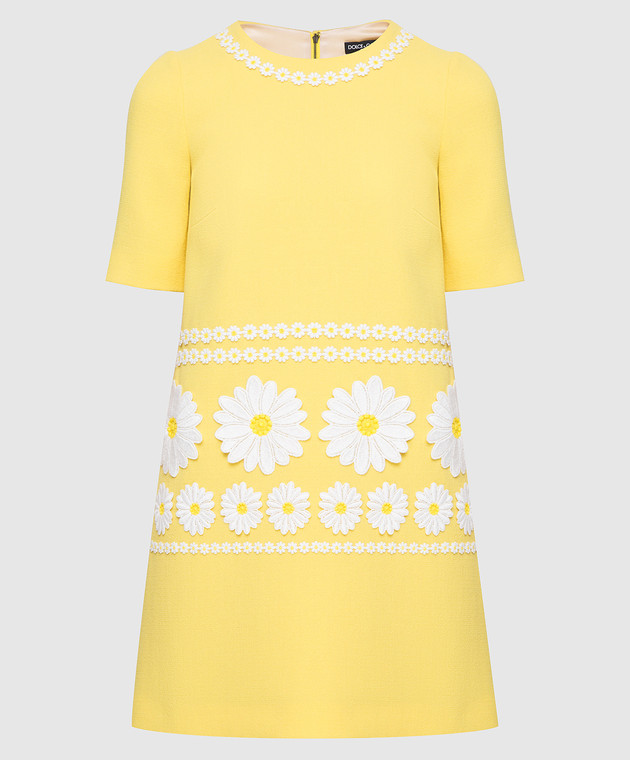 Dolce&Gabbana Жовта сукня з вовни F6UL3ZFU2TZ