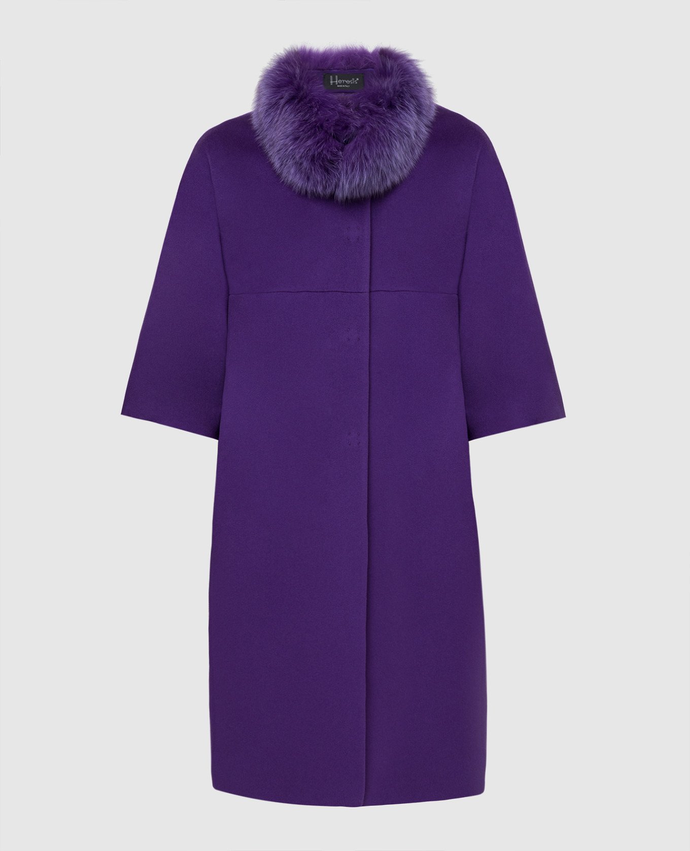 Фиолетовое пальто из шерсти