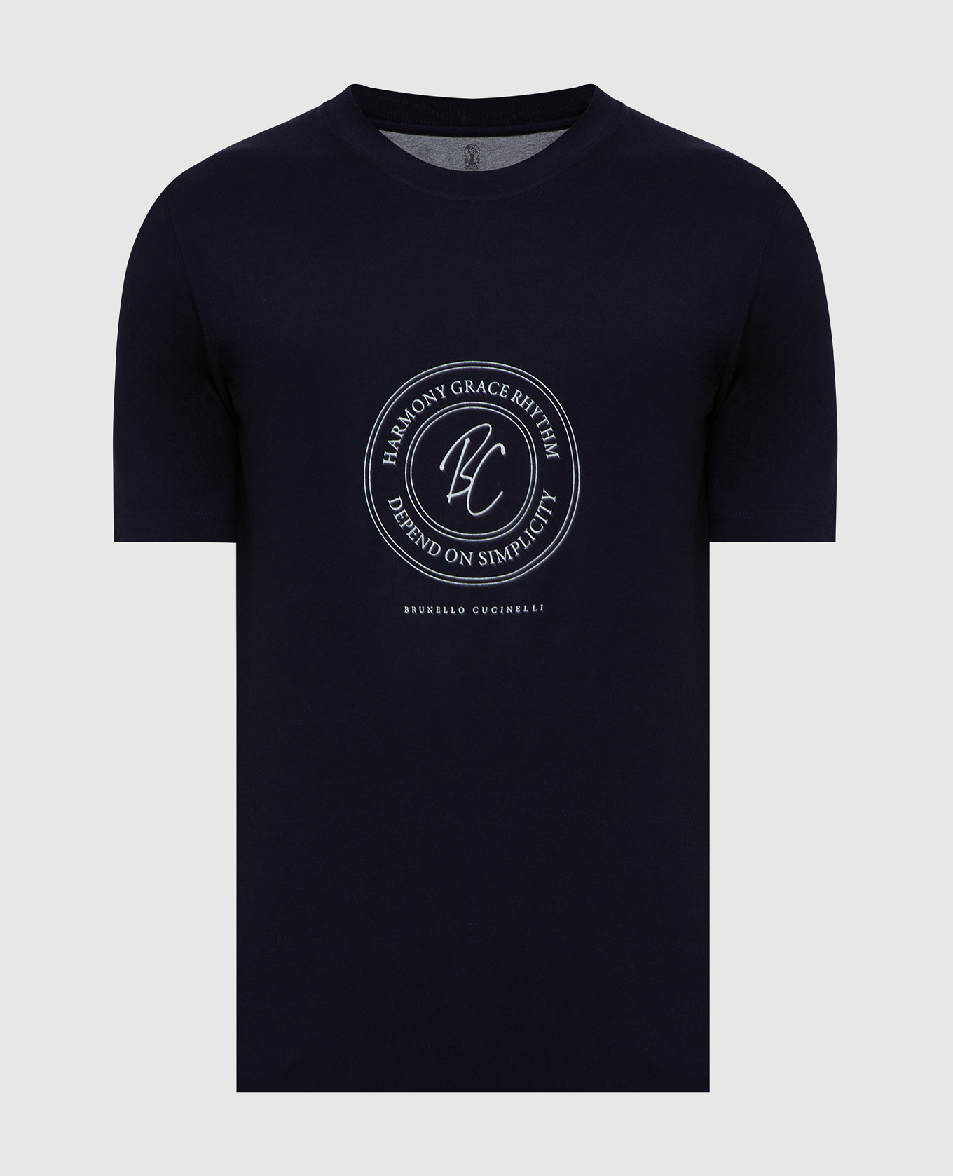 Темно-синяя футболка с принтом логотипа