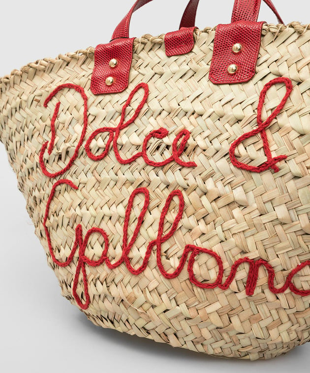 Dolce&Gabbana Сумка-шоппер Kendra з соломи з вишивкою логотипу BB5888AJ965 зображення 5