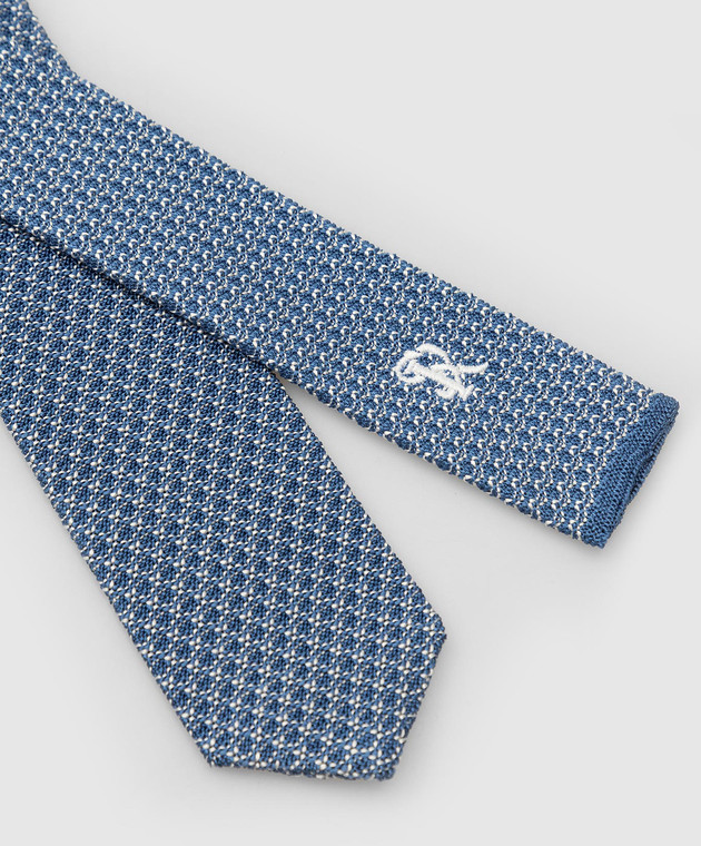 Stefano Ricci Дитячий світло-синій шовковий галстук в візерунок YCRMTSR8189 зображення 3