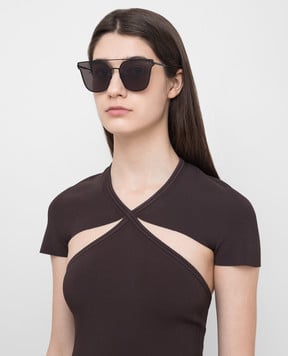 Bottega Veneta Солнцезащитные очки в тонкой оправе BV0140S30001684