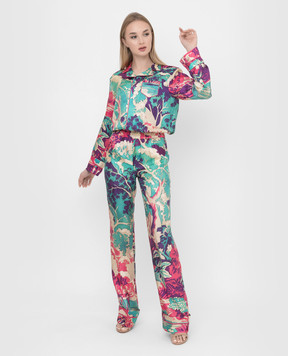 Red Valentino Шовкові штани в принт Emerald Forest XR3RBC246A1