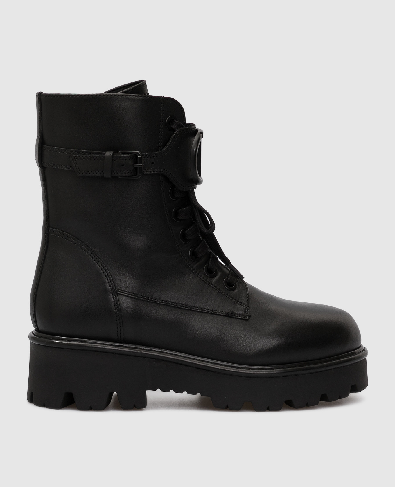 

Кожаные ботинки Anfibio с эмблемой, Черный, Ботинки