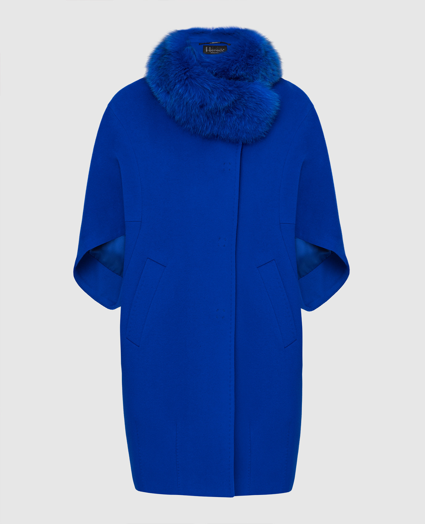 Синє пальто з вовни