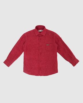 Stefano Ricci Детская красная льняная рубашка YC003550L1677