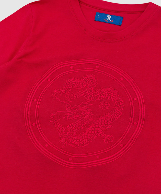 Stefano Ricci Детская красная футболка с вышивкой YNH9200050803 изображение 3