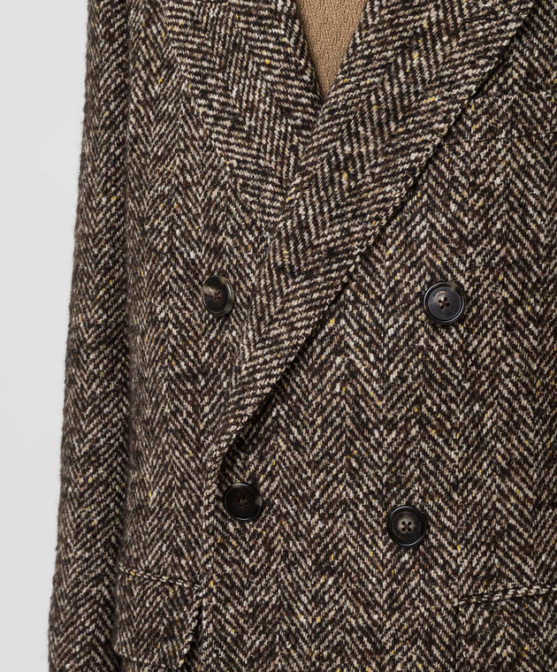 Celine Темно-коричневое пальто из шерсти 2M225044K изображение 5