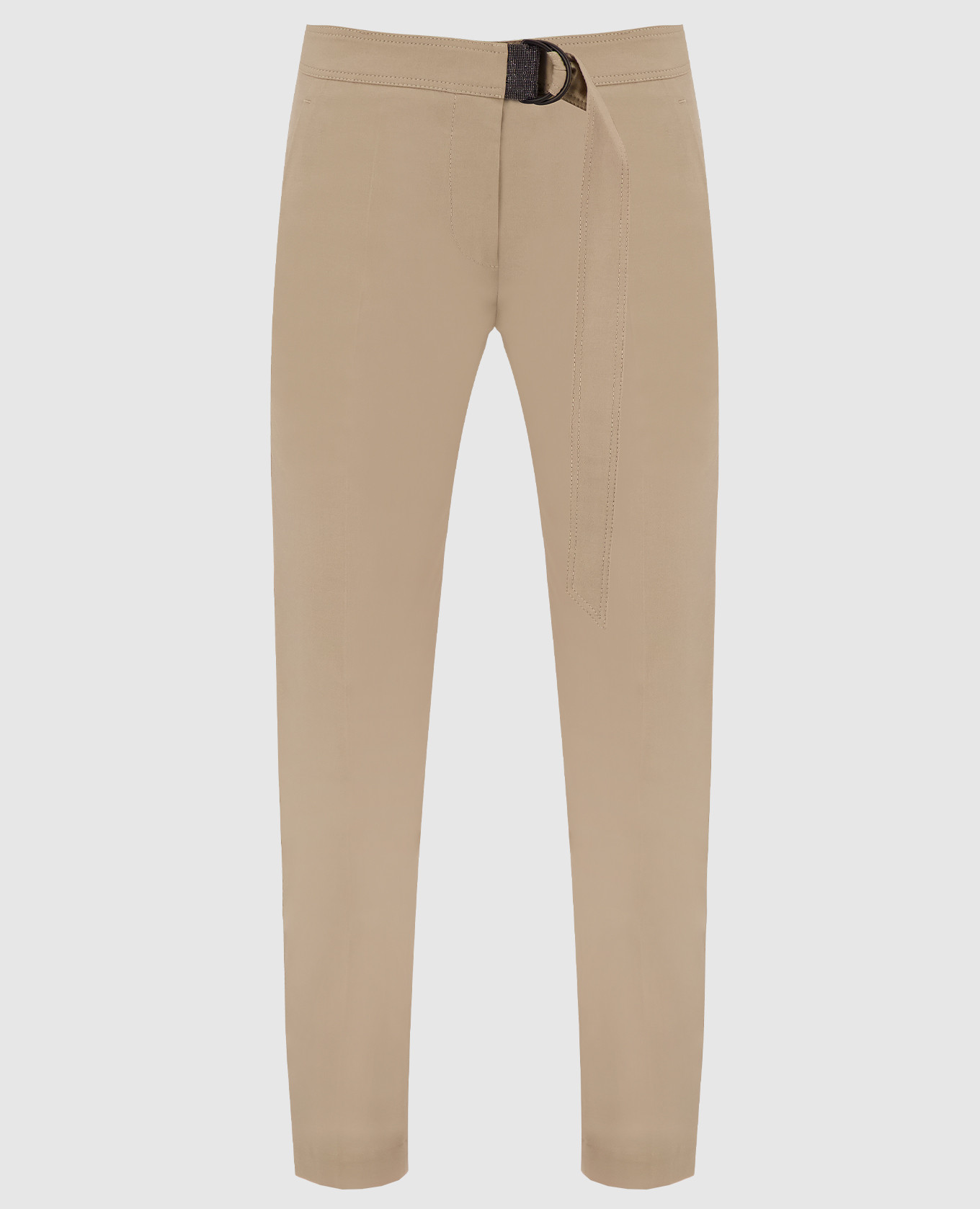 

Бежевые брюки чинос, Бежевый, Зауженные брюки