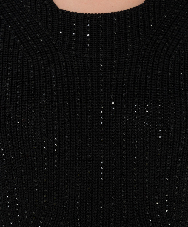 Ermanno Scervino Черное платье с кристаллами D395Q303CTPLX изображение 5