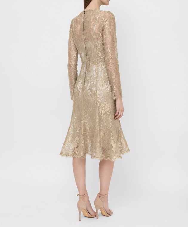 Dolce&Gabbana Золотистое платье F6H1HTHLM02 изображение 4