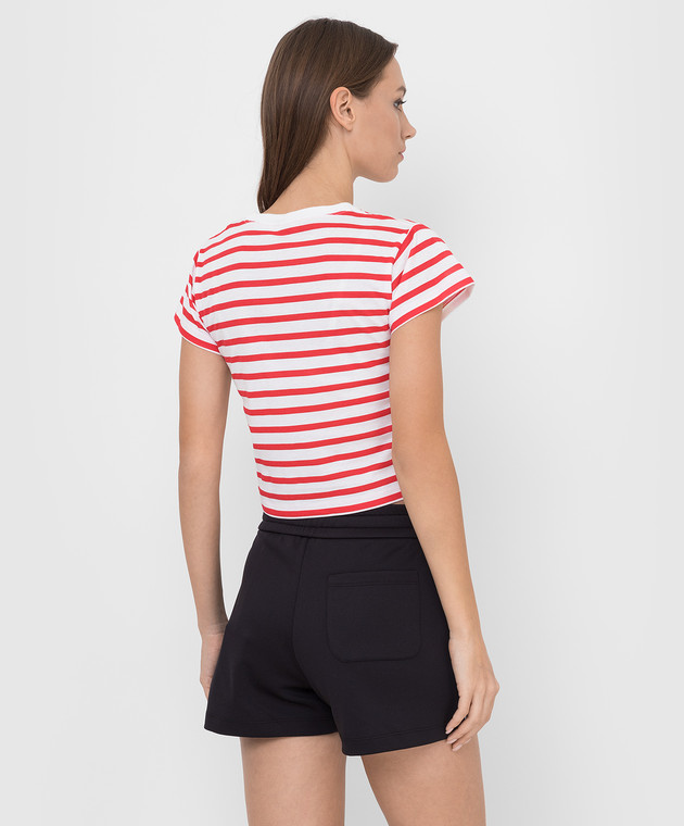 Red Valentino Красная футболка в полоску с логотипом XR3MG13F6D9 изображение 4
