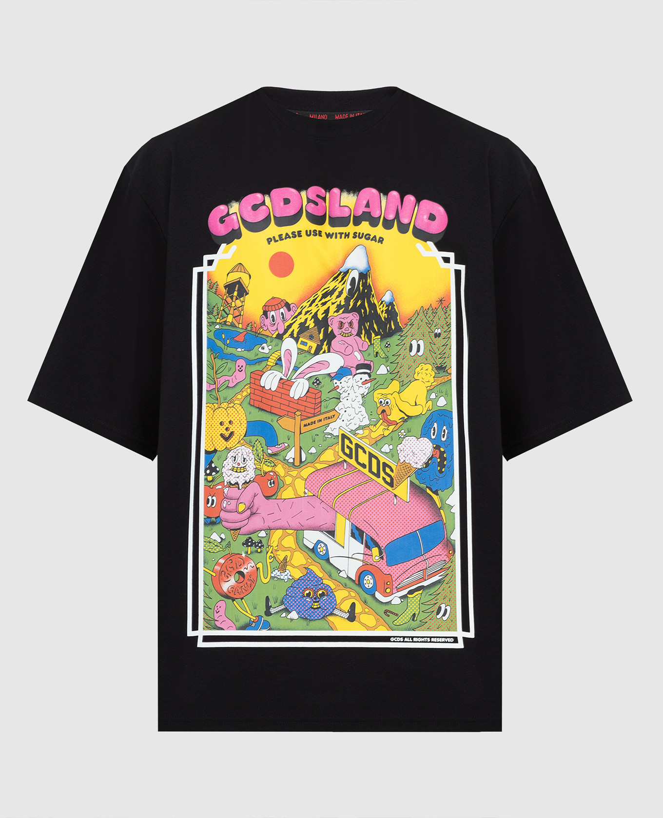 

Черная футболка oversize с принтом GCDSland, Черный, Футболки