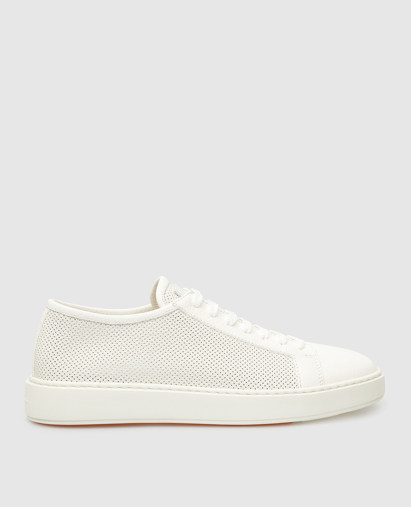

Сникеры с перфорацией Santoni, Белый, Кроссовки