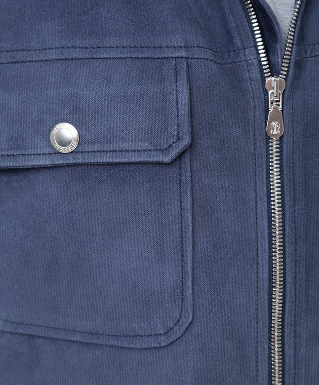 Brunello Cucinelli Синяя замшевая куртка MPCPY1694 изображение 5