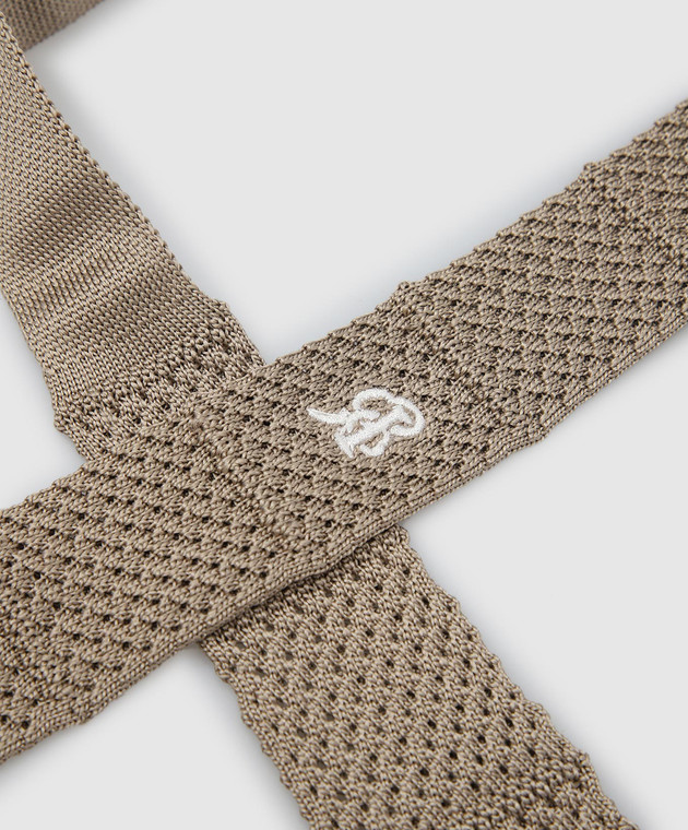 Stefano Ricci Children's silk beige patterned tie YCRM2600SETA image 3