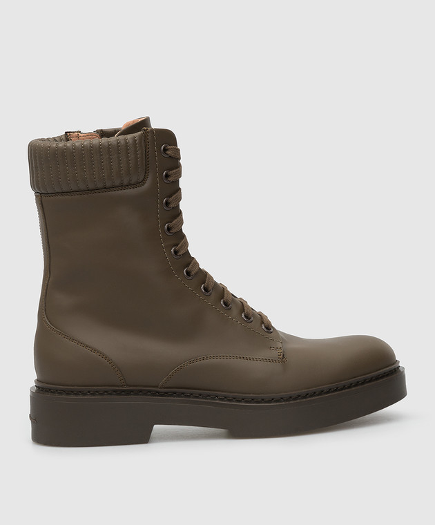 Santoni Brown leather boots WTHW59569OLINUOR