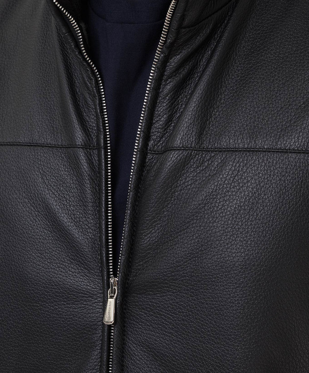 Enrico Mandelli Чорна куртка зі шкіри оленя A3T1025602 зображення 5