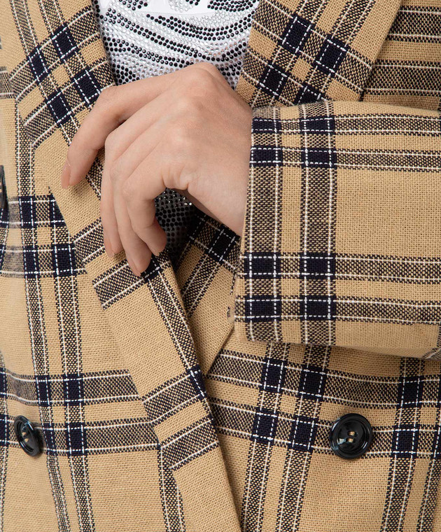 Max & Co Удлиненный двубортный жакет в клетку VESUVIO изображение 5